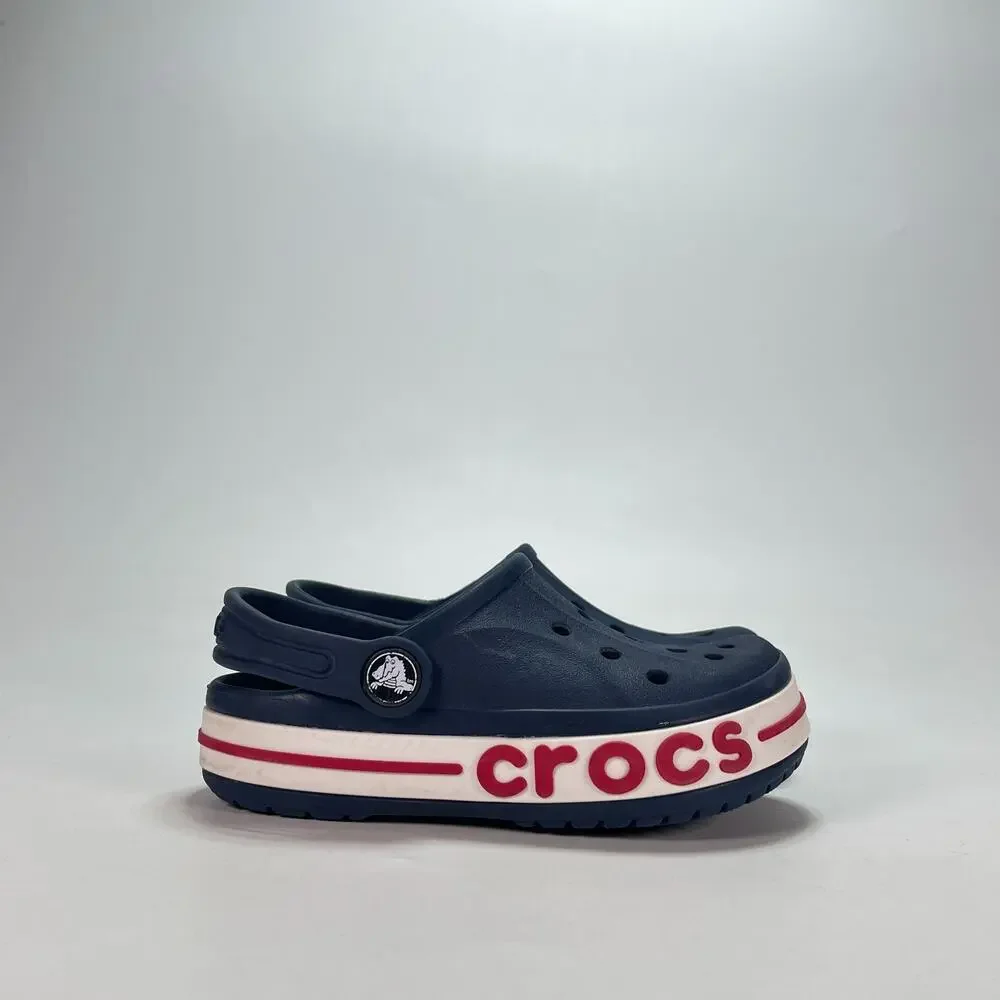 Crocs Bayaband Clogs Navy Pepper Comfortable Casual Slip On Shoes Kids Size 10